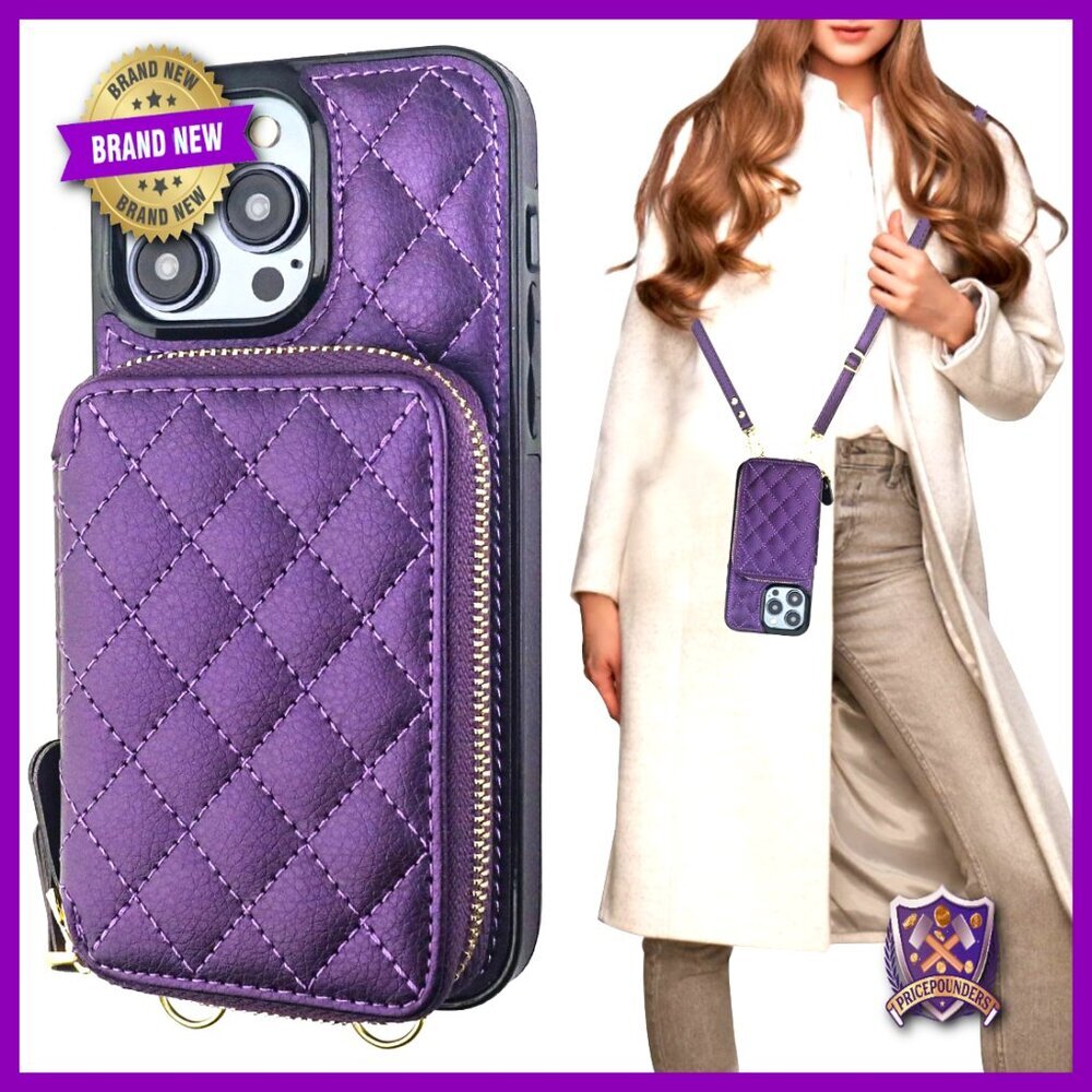 Leather Crossbody Wallet Case with RFID Blocking Kickstand Card Slots